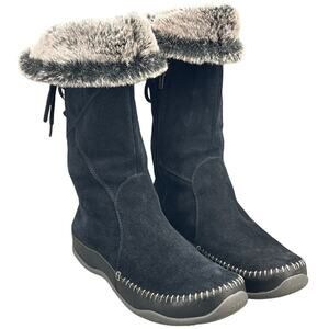 The North Face Black Janey Apres Snow Moccasin Boots Primaloft Insulated 10